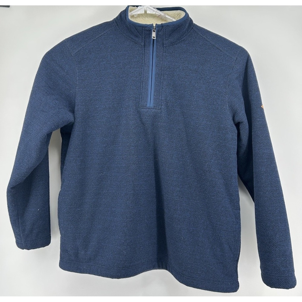 Orvis Long Sleeve Sherpa Lined Fleece Quarter Zip Pullover Blue Men's XL NWT‎